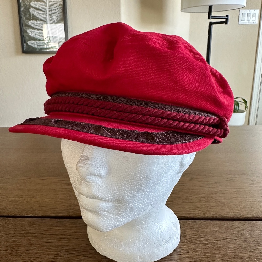Red Women's Cadet Cap Hat - Unbranded
